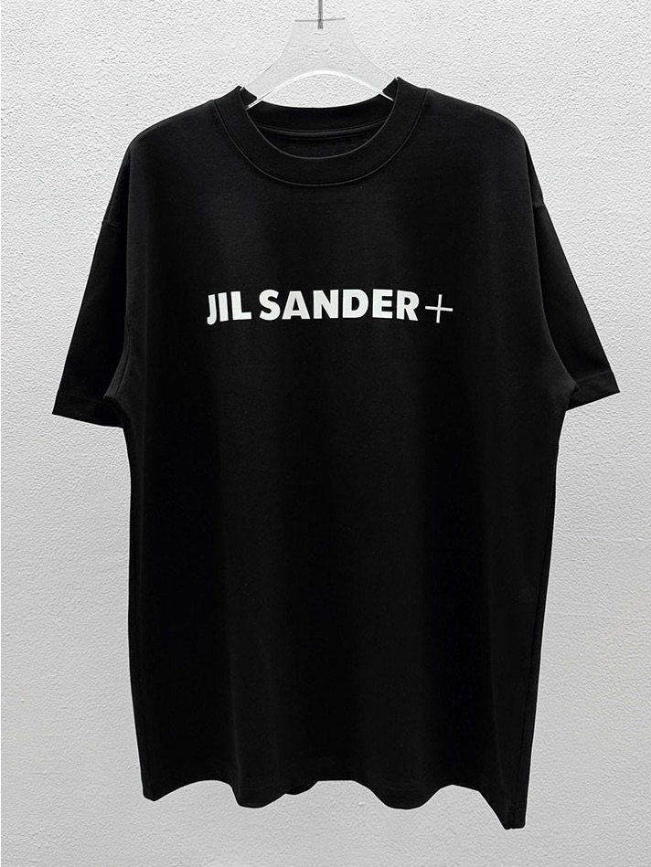 Jil Sander Black Tee With White Logo